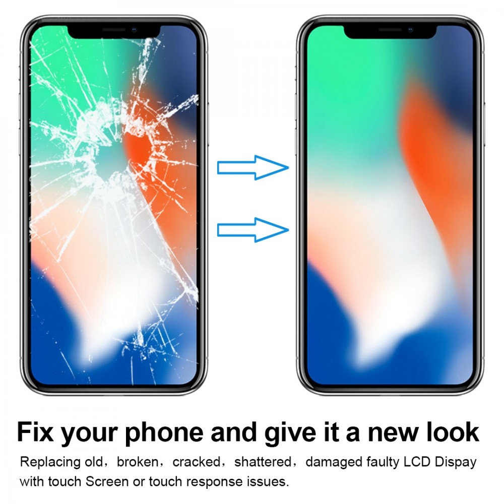 Hard OLED Material LCD Screen and Digitizer Full Assembly for iPhone X(Black) iPhone Replacement Parts Apple iPhone X